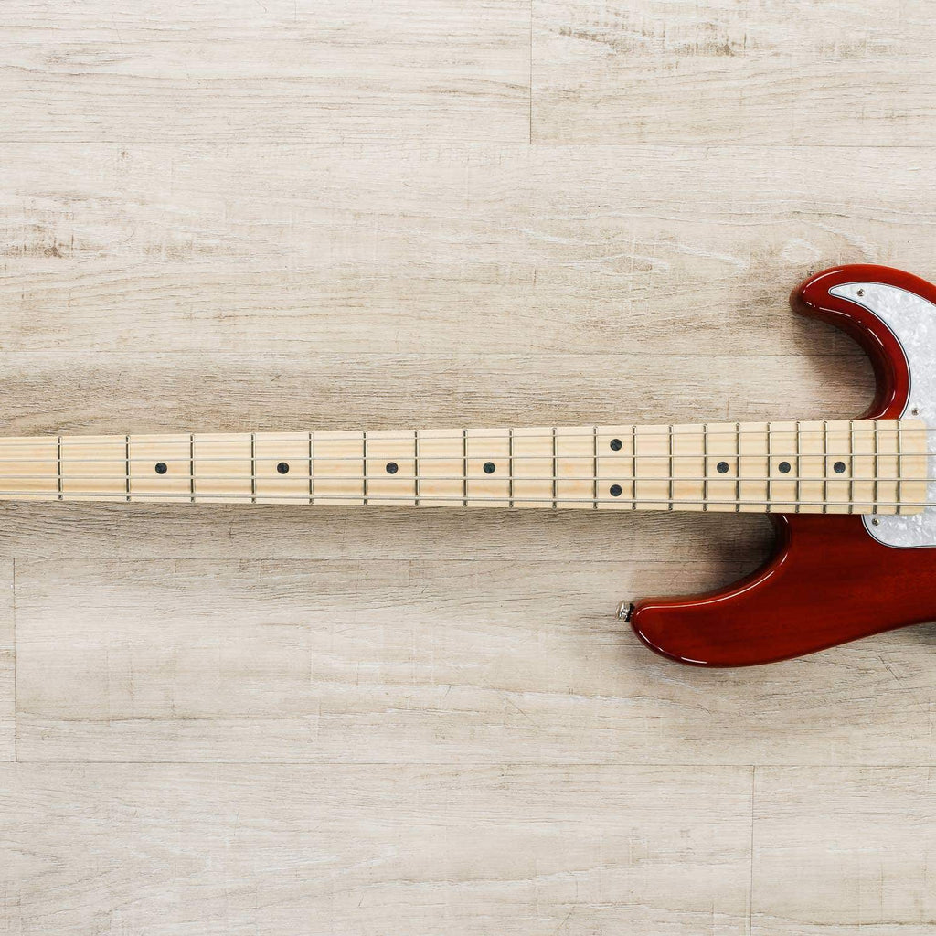 G&L 40th Anniversary SB-1 Bass Guitar, Maple Fingerboard, Clear Ruby Red Finish