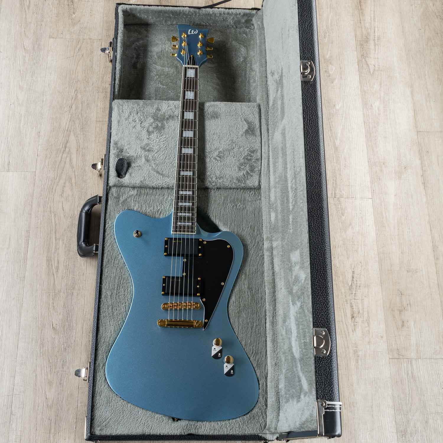ESP LTD Sparrowhawk Bill Kelliher Signature Series Electric Guitar with Hard Case - Pelham Blue