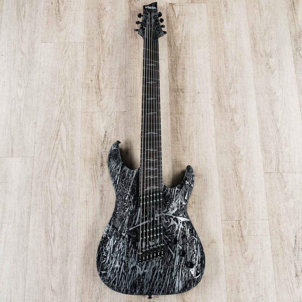 Schecter 1462 C-7 Multiscale Electric Guitar, Ebony Fretboard, Silver Mountain