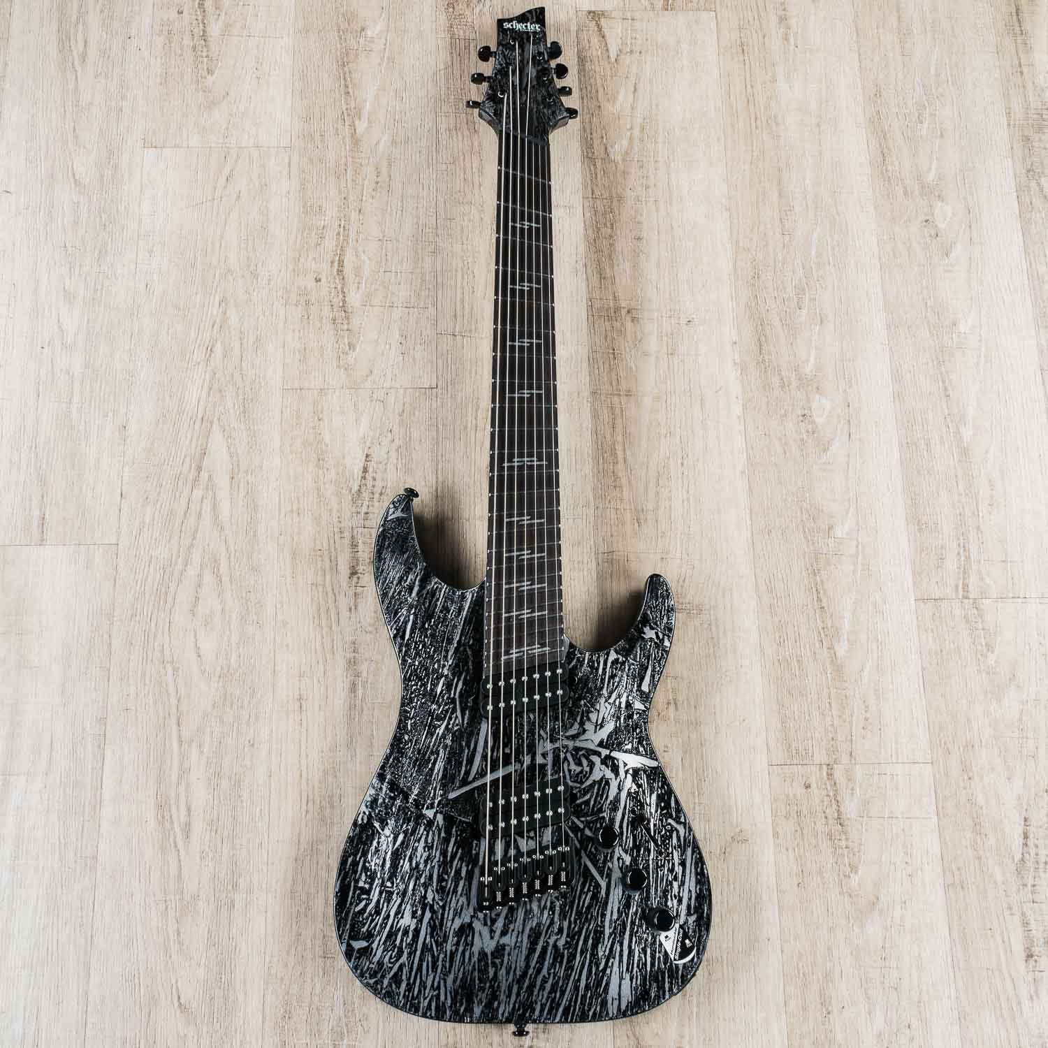 Schecter 1462 C-7 Multiscale Electric Guitar, Ebony Fretboard, Silver Mountain