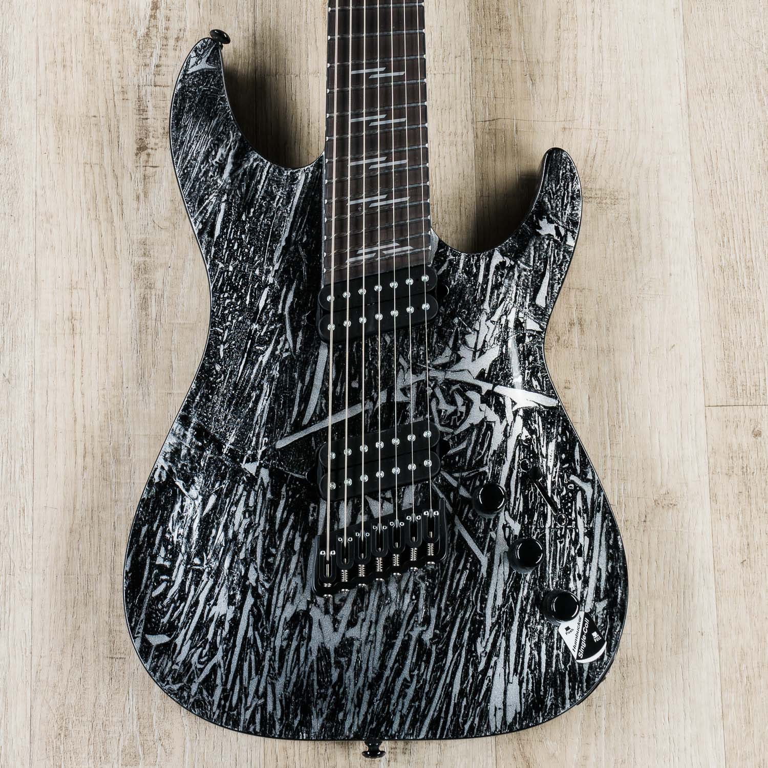 Schecter 1462 C-7 Multiscale Electric Guitar, Ebony Fretboard, Silver Mountain