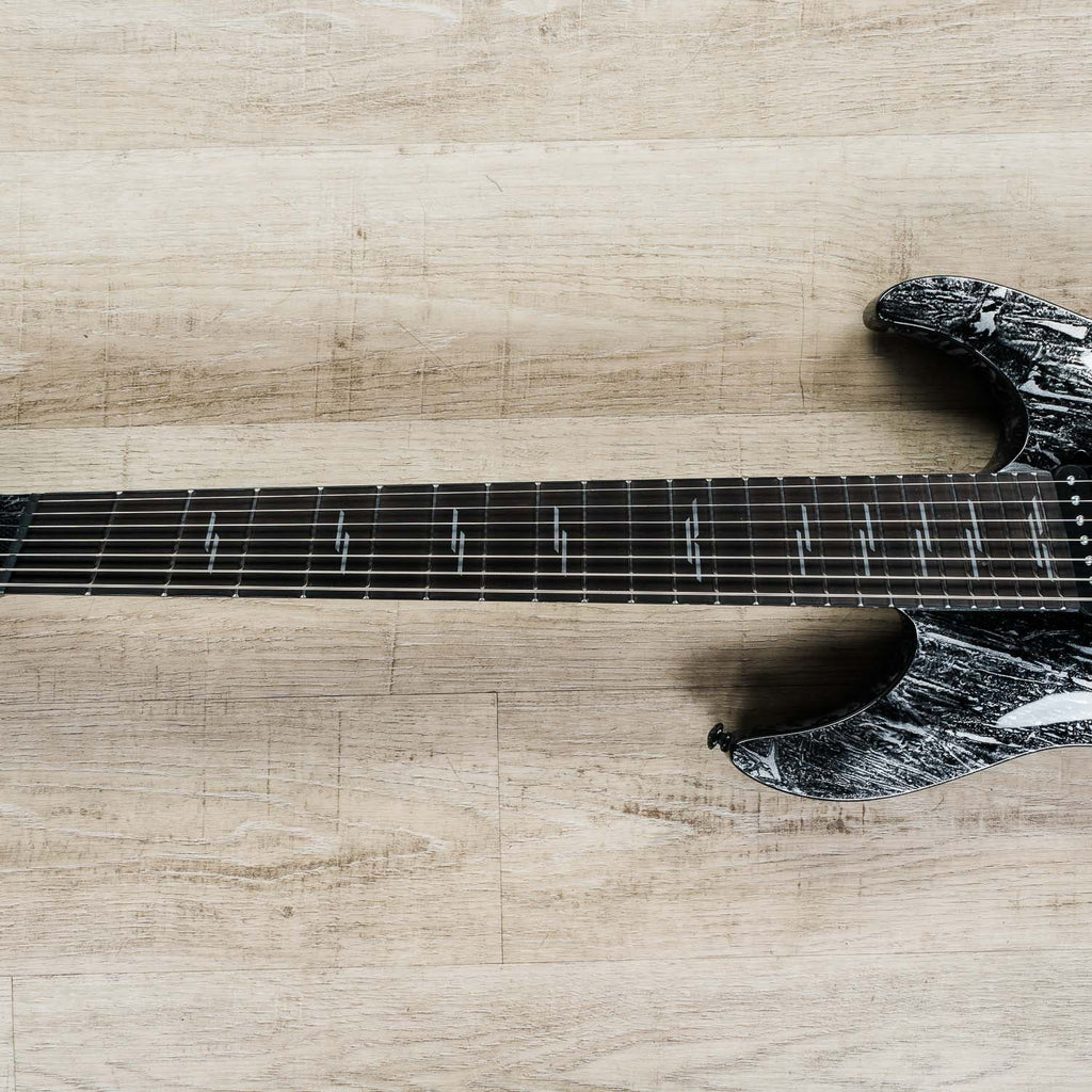 Schecter 1462 C-7 Multiscale Electric Guitar, Ebony Fretboard, Silver Mountain