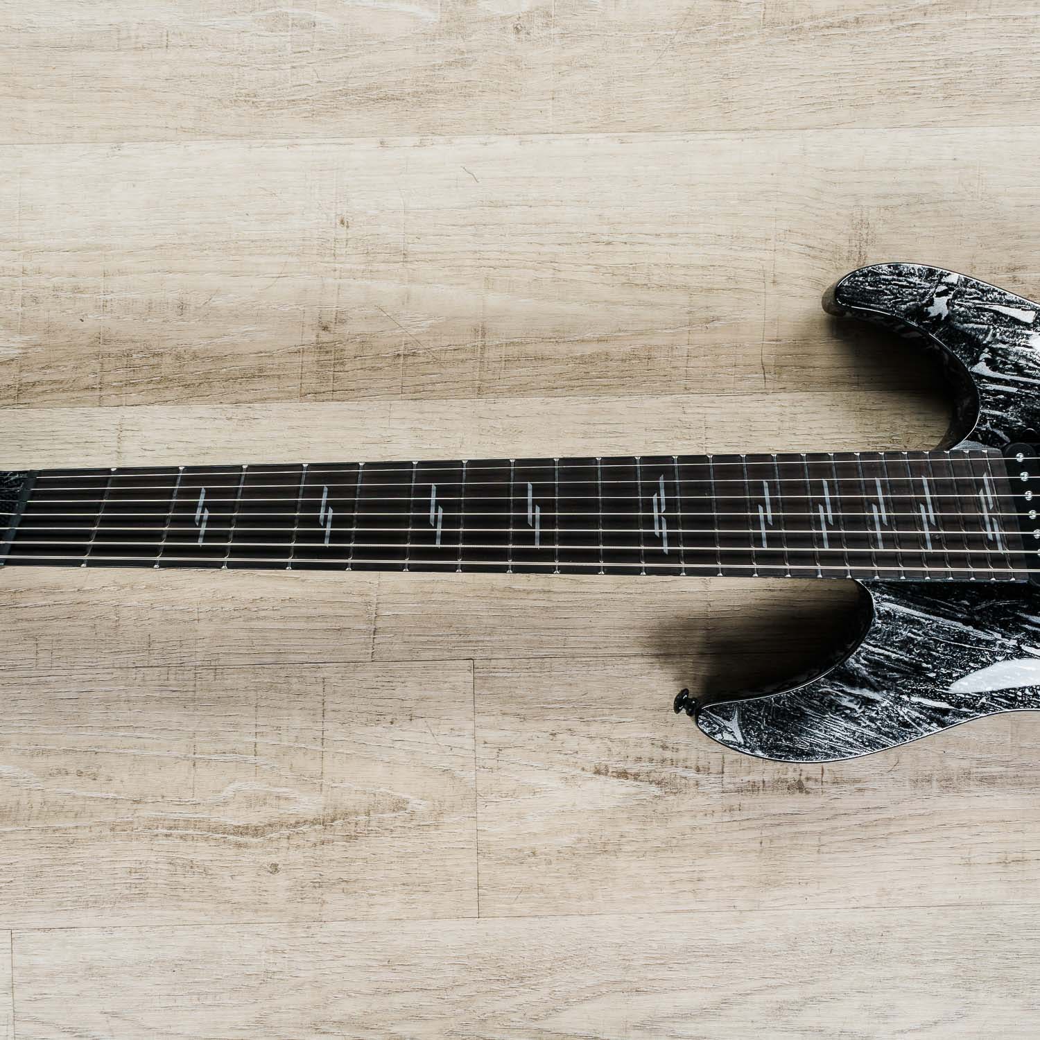 Schecter 1462 C-7 Multiscale Electric Guitar, Ebony Fretboard, Silver Mountain
