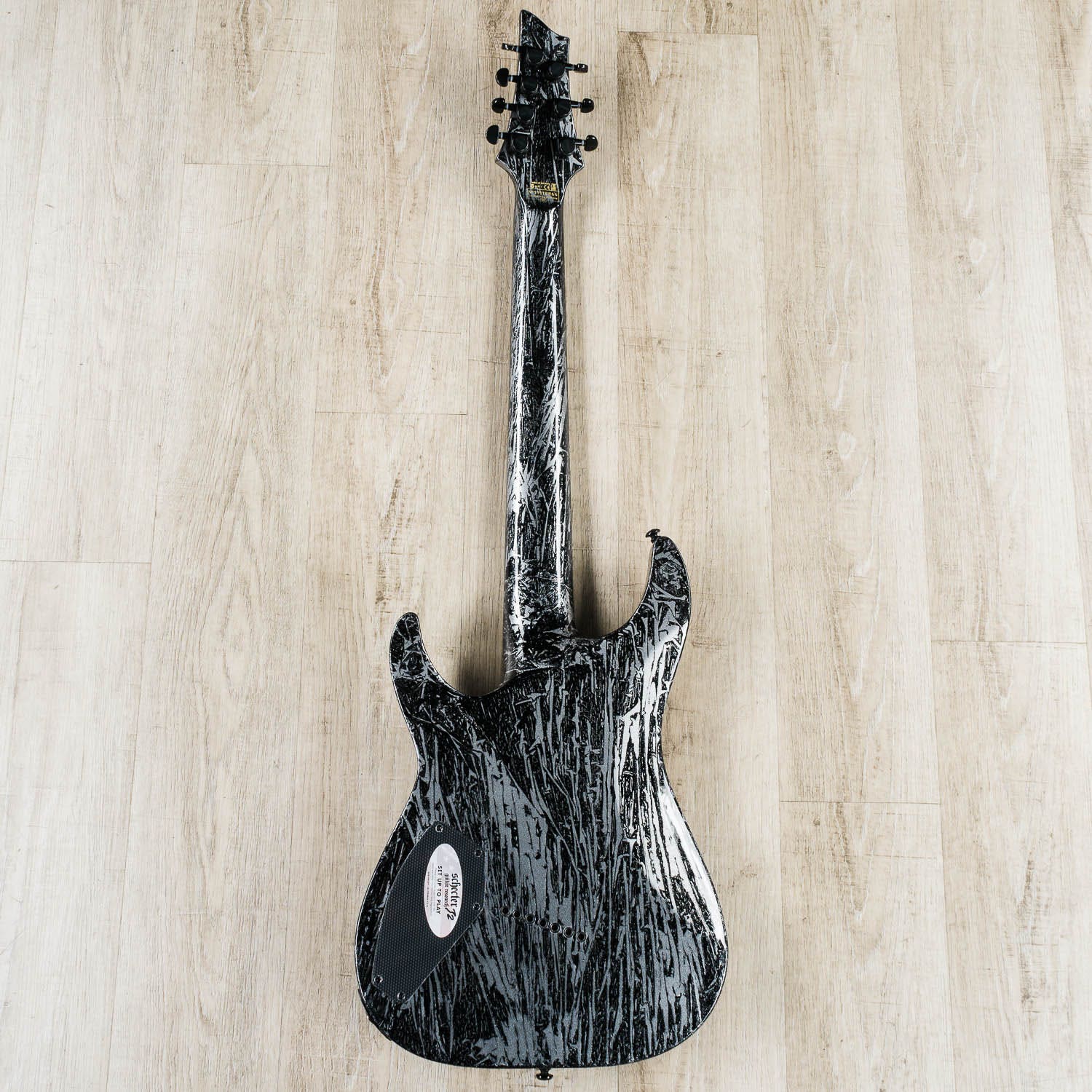 Schecter 1462 C-7 Multiscale Electric Guitar, Ebony Fretboard, Silver Mountain