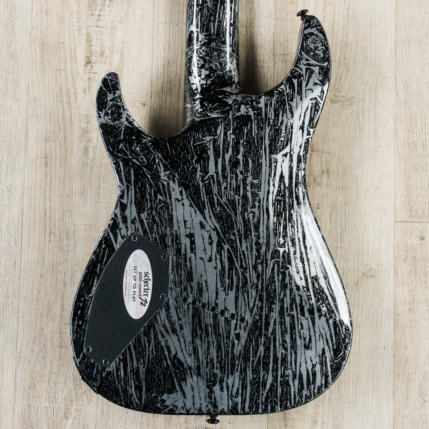 Schecter 1462 C-7 Multiscale Electric Guitar, Ebony Fretboard, Silver Mountain