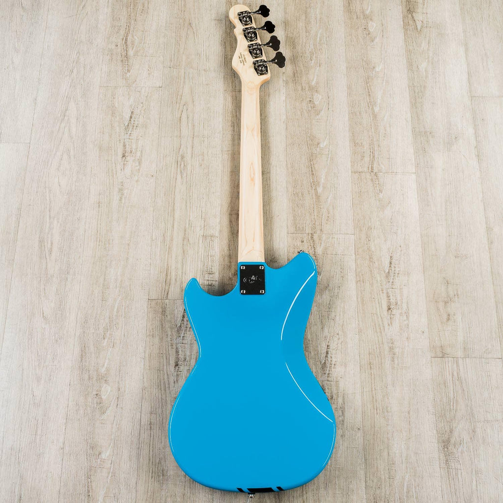 G&L Fallout Bass Launch Edition 30'' Short Scale Bass Guitar, Caribbean Rosewood Fretboard, Miami Blue