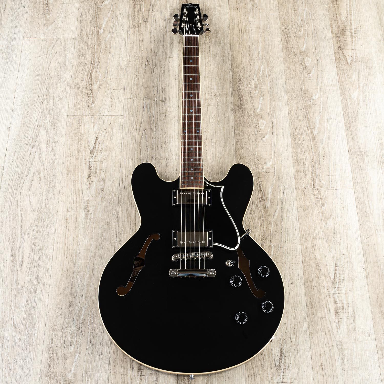 Heritage Standard H-535 Semi-Hollow Electric Guitar with Case, Ebony (B-STOCK)