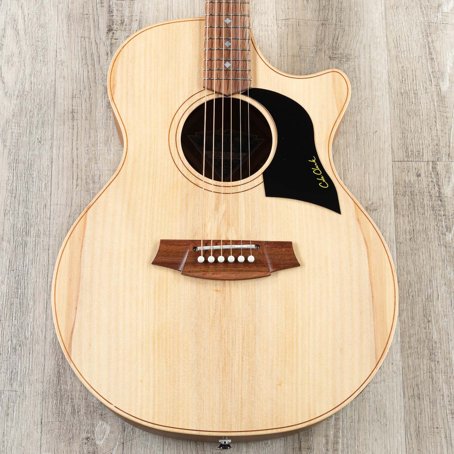 Cole Clark Angel 2 Series AN2EC-BB Acoustic-Electric Guitar, Bunya Top with Tasmanian Blackwood Back/Sides, Hard Case