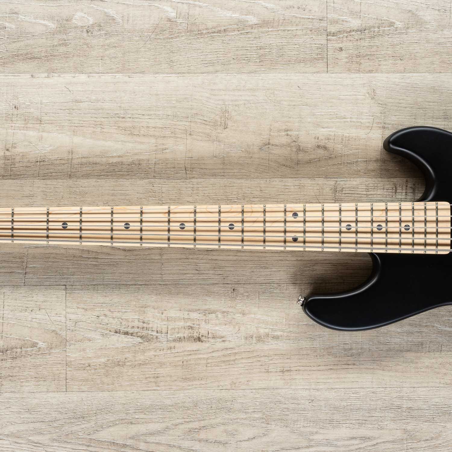 G&L USA L-2500 5-String Bass Guitar, Jet Black Satin Frost, Maple Fretboard