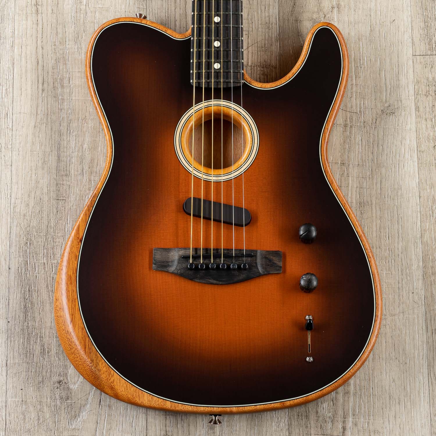 Fender American Acoustasonic Telecaster Acoustic Guitar, Ebony Fingerboard, Sunburst