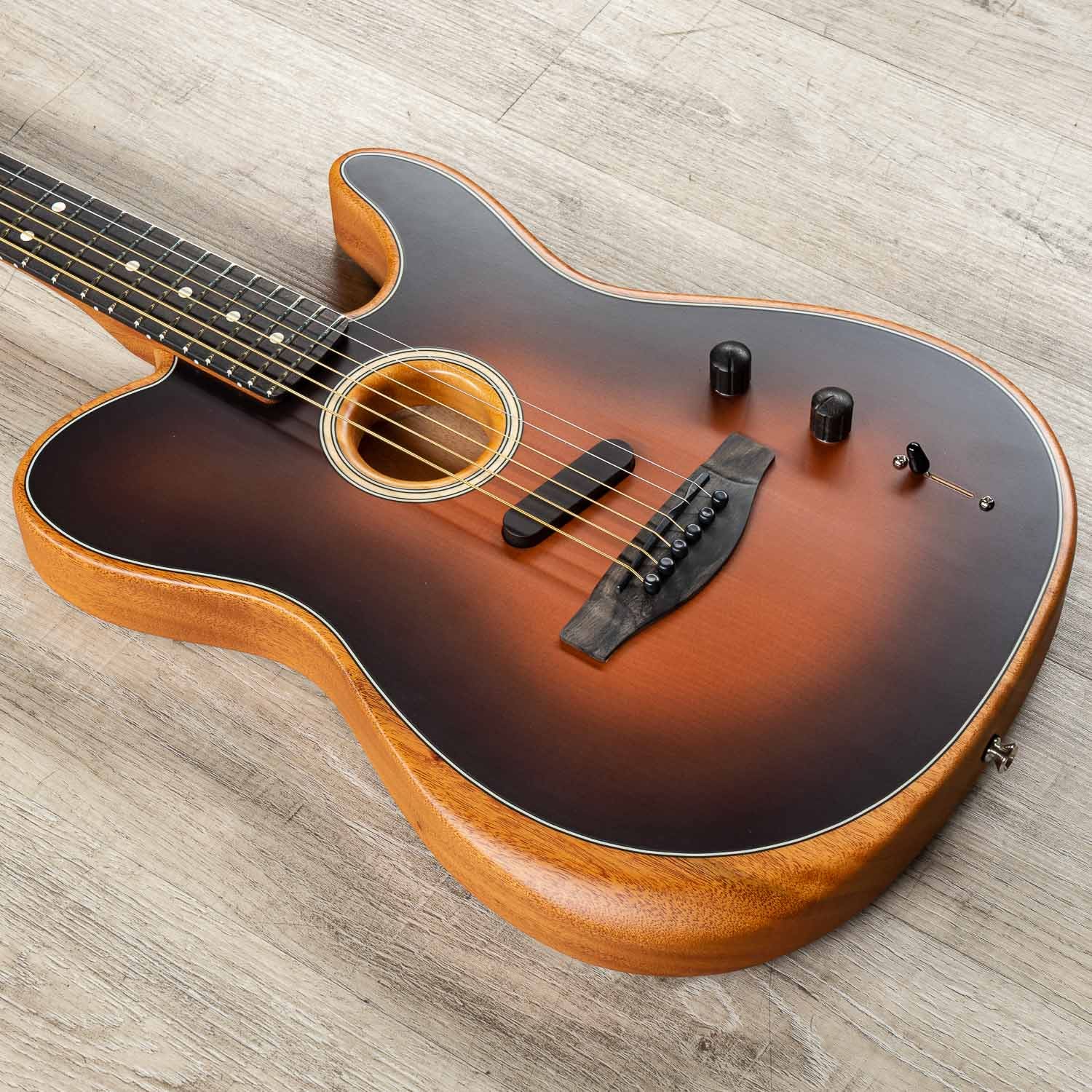 Fender American Acoustasonic Telecaster Acoustic Guitar, Ebony Fingerboard, Sunburst