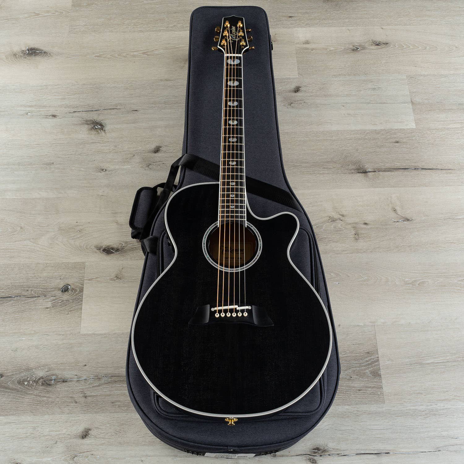 Takamine TSP158C SBL Acoustic Electric Guitar w/ Case, See-Through Black