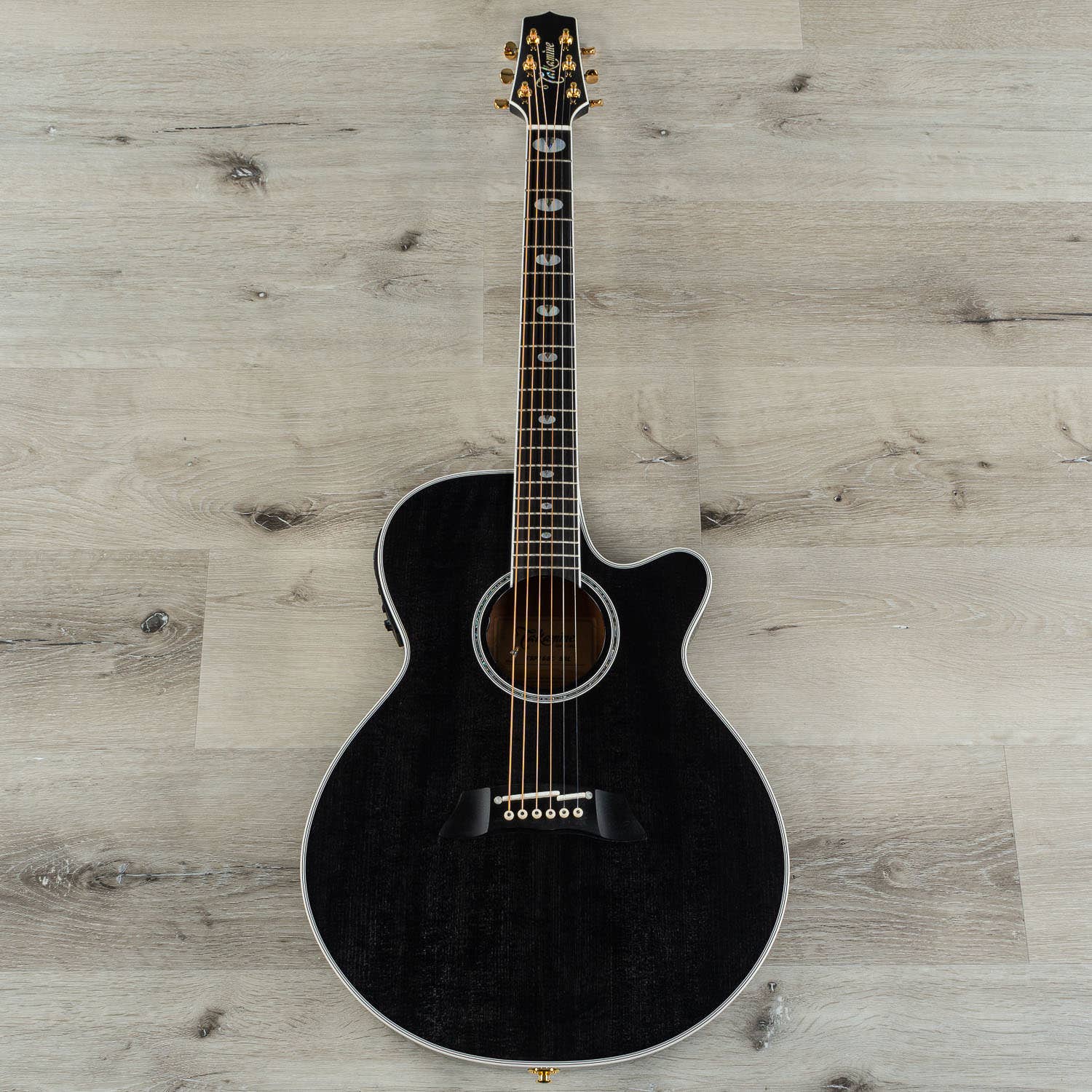 Takamine TSP158C SBL Acoustic Electric Guitar w/ Case, See-Through Black