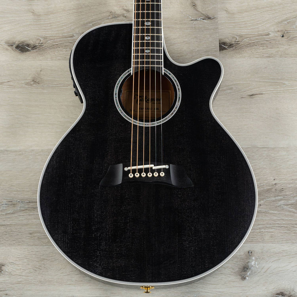 Takamine TSP158C SBL Acoustic Electric Guitar w/ Case, See-Through Black