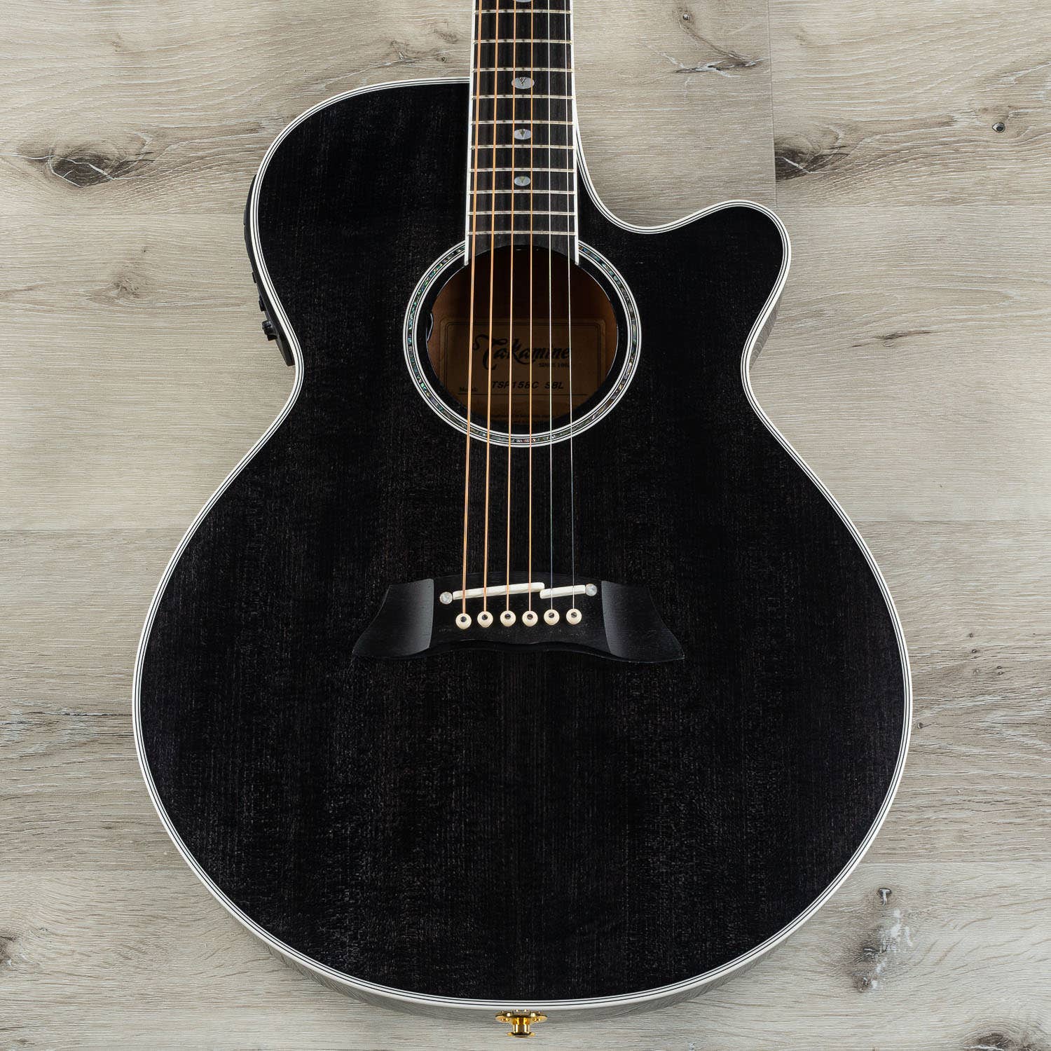 Takamine TSP158C SBL Acoustic Electric Guitar w/ Case, See-Through Black