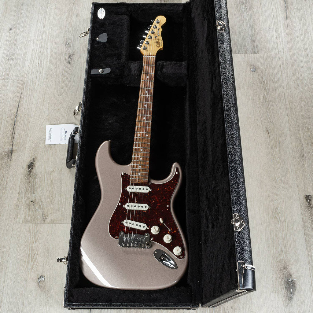 G&L Fullerton Deluxe Legacy Electric Guitar, Caribbean Rosewood, Shoreline Gold
