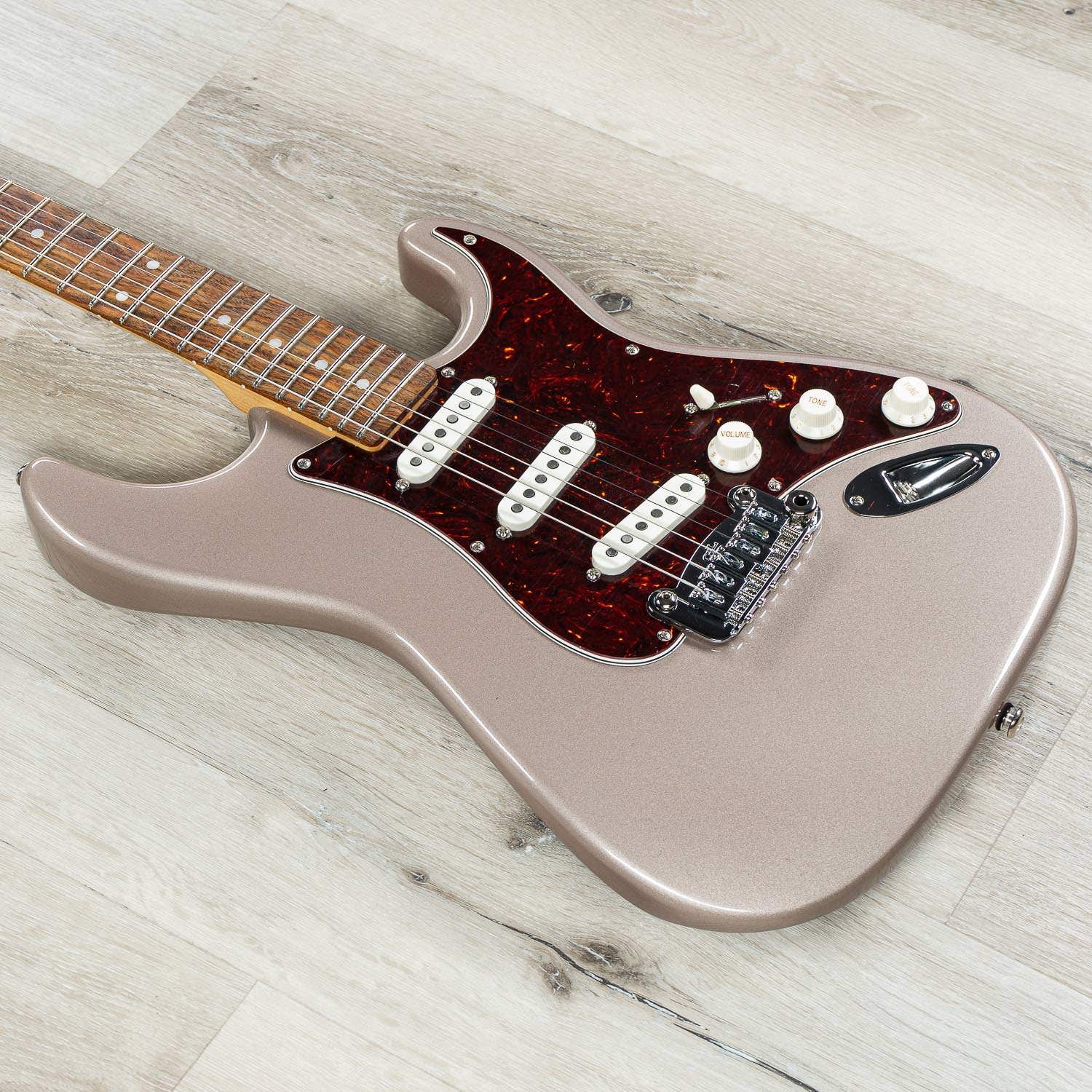 G&L Fullerton Deluxe Legacy Electric Guitar, Caribbean Rosewood, Shoreline Gold