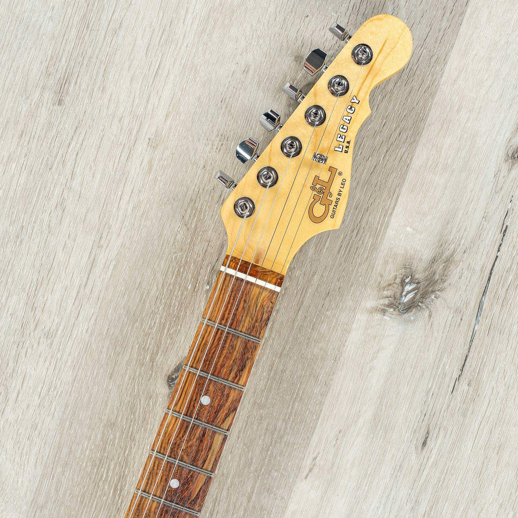 G&L Fullerton Deluxe Legacy Electric Guitar, Caribbean Rosewood, Shoreline Gold