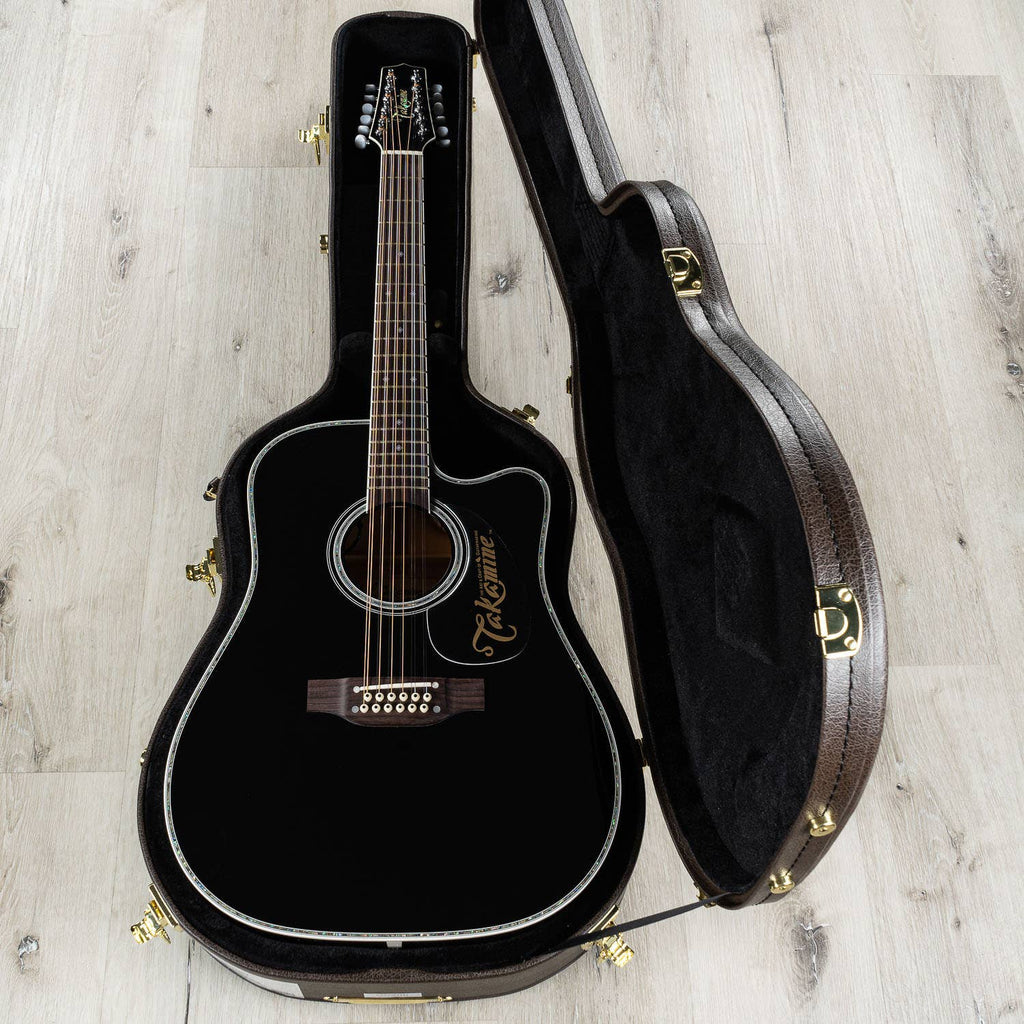 Takamine EF381 DX Acoustic Electric 12-String Guitar, Rosewood Fretboard, Black