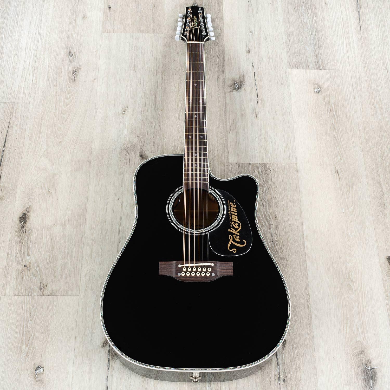 Takamine EF381 DX Acoustic Electric 12-String Guitar, Rosewood Fretboard, Black