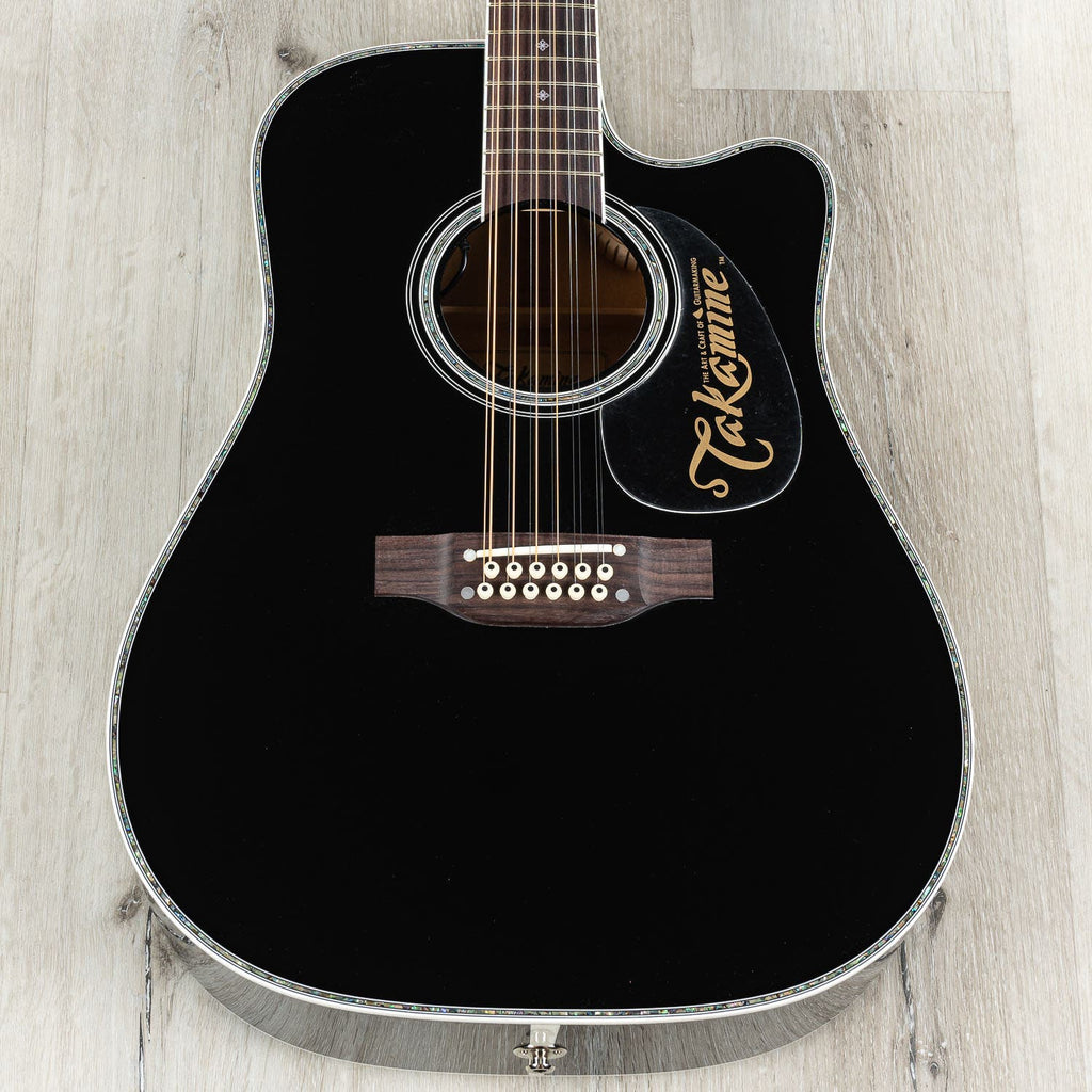 Takamine EF381 DX Acoustic Electric 12-String Guitar, Rosewood Fretboard, Black