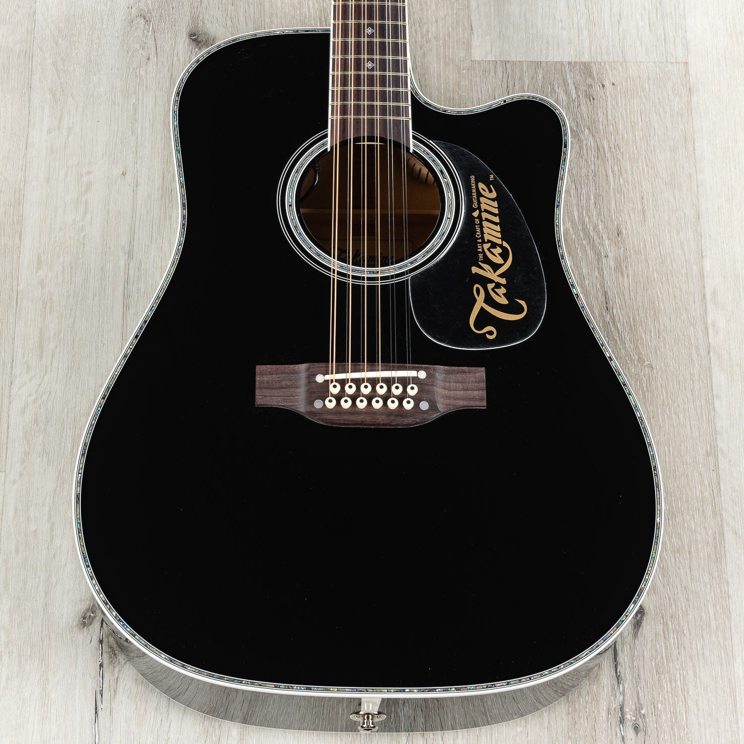 Takamine EF381 DX Acoustic Electric 12-String Guitar, Rosewood Fretboard, Black