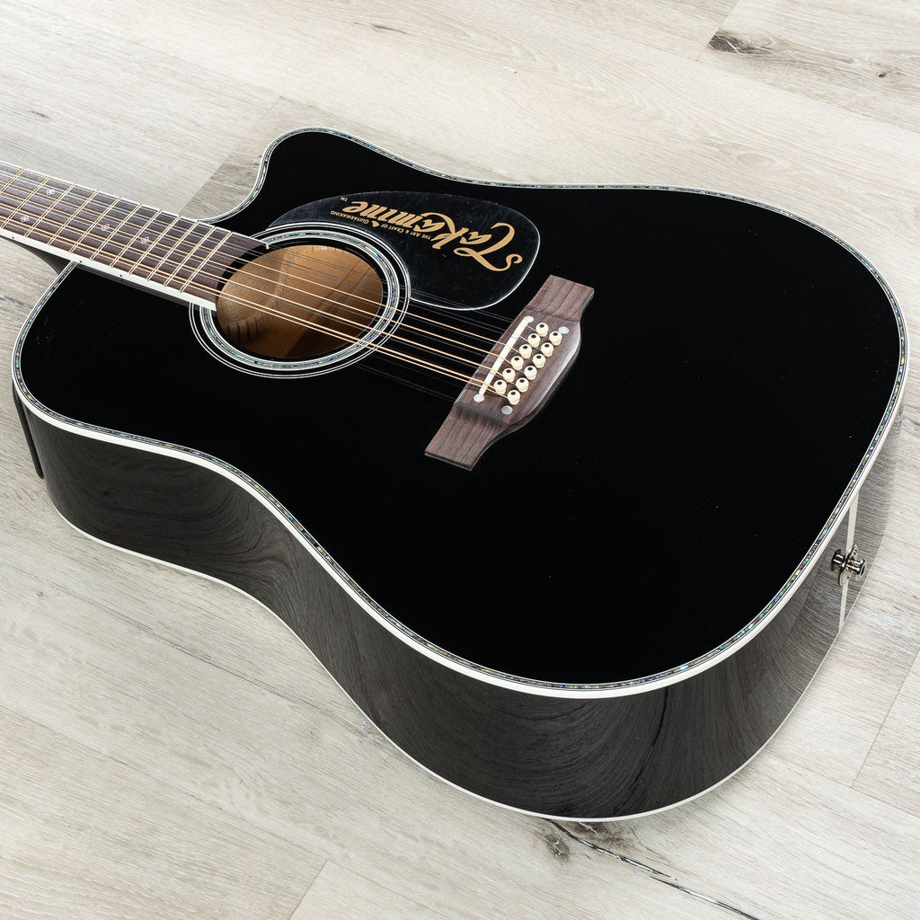 Takamine EF381 DX Acoustic Electric 12-String Guitar, Rosewood Fretboard, Black