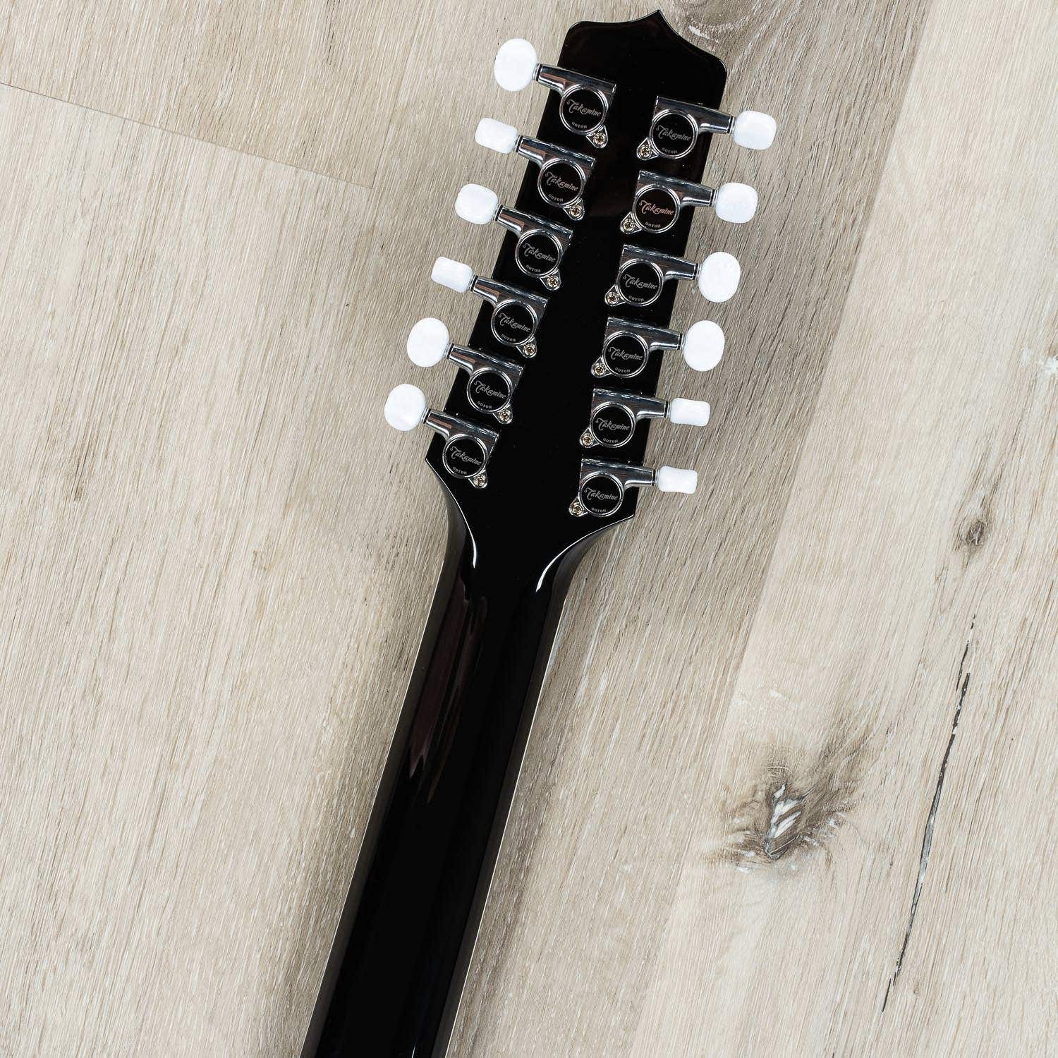 Takamine EF381 DX Acoustic Electric 12-String Guitar, Rosewood Fretboard, Black
