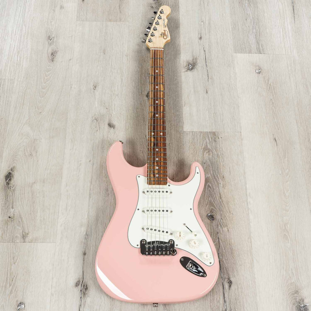 G&L USA Legacy Electric Guitar, Caribbean Rosewood Fingerboard, Hard Case - Shell Pink