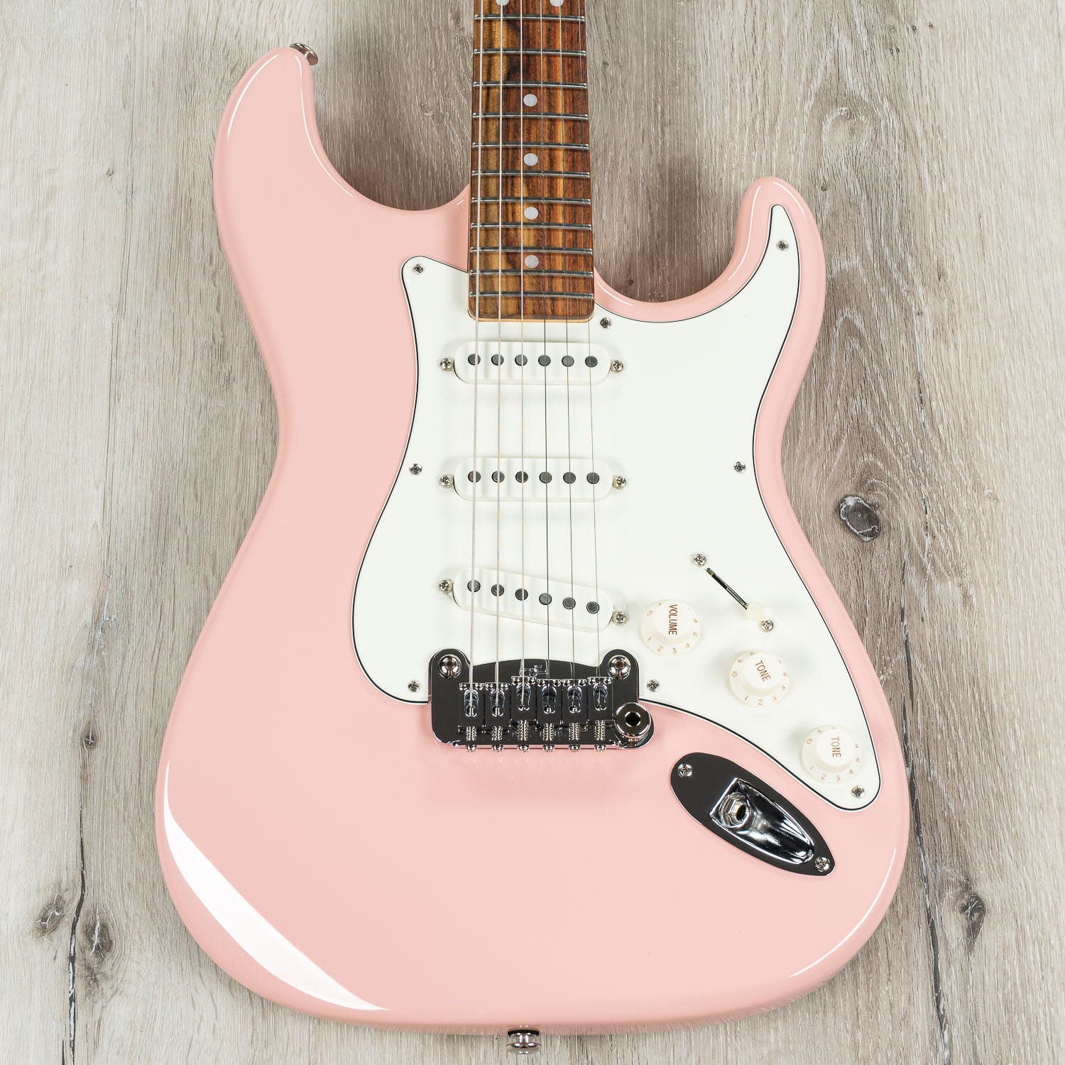G&L USA Legacy Electric Guitar, Caribbean Rosewood Fingerboard, Hard Case - Shell Pink
