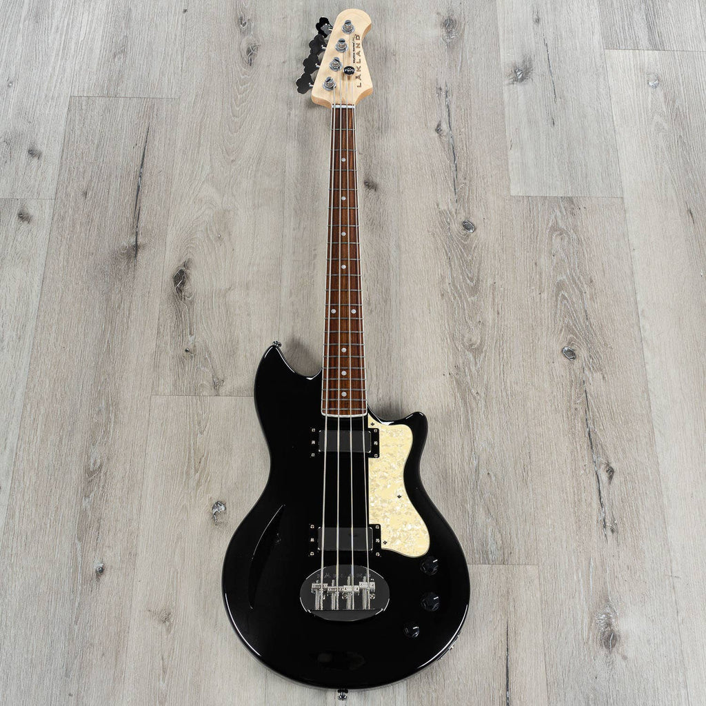 Lakland SHB30-BK Skyline Hollowbody-30 Short-Scale Bass Guitar, Pau Ferro Fretboard, Black