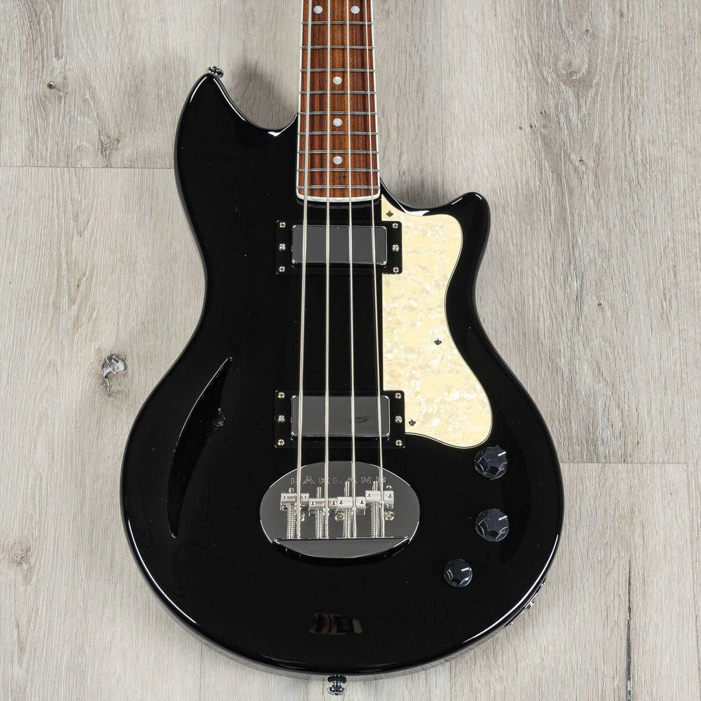 Lakland SHB30-BK Skyline Hollowbody-30 Short-Scale Bass Guitar, Pau Ferro Fretboard, Black