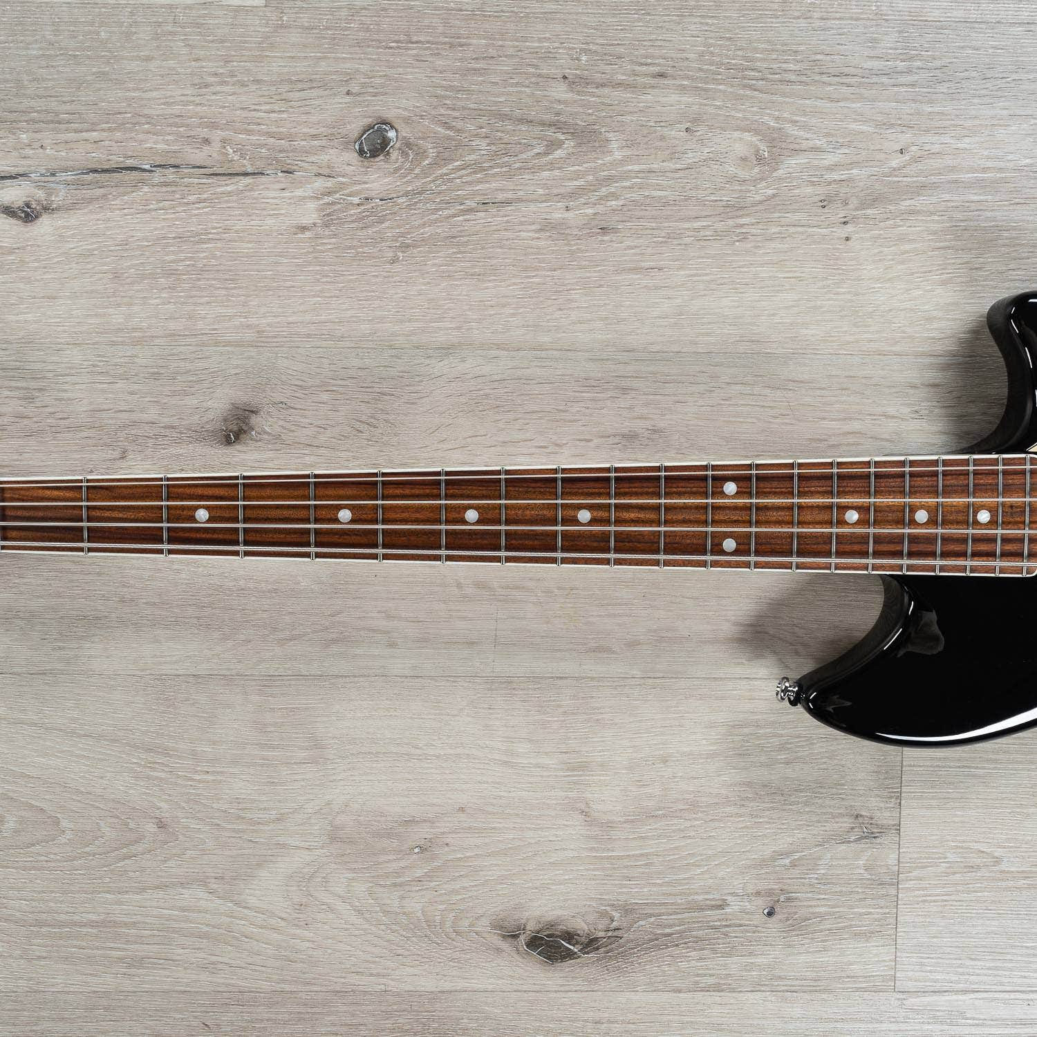 Lakland SHB30-BK Skyline Hollowbody-30 Short-Scale Bass Guitar, Pau Ferro Fretboard, Black