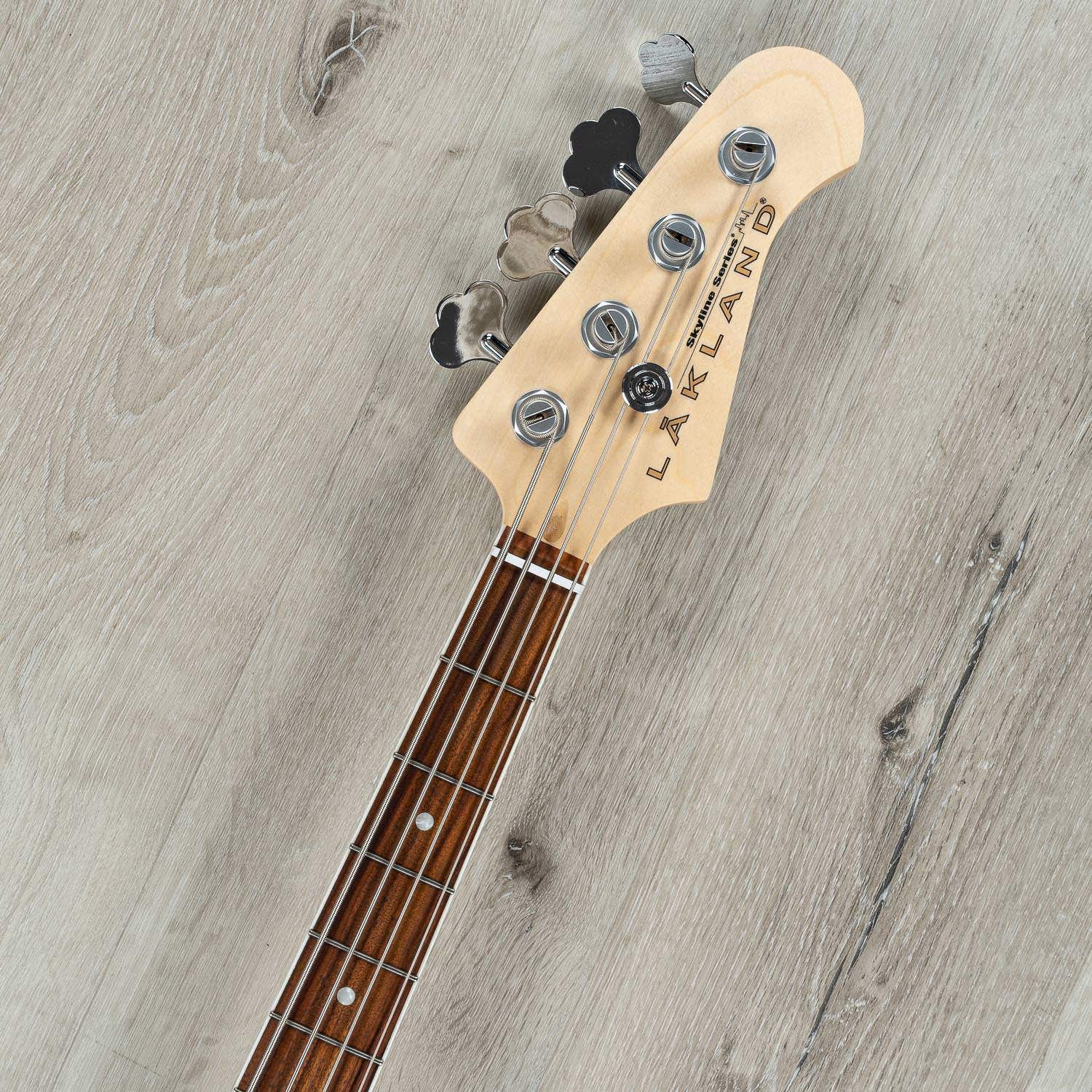 Lakland SHB30-BK Skyline Hollowbody-30 Short-Scale Bass Guitar, Pau Ferro Fretboard, Black