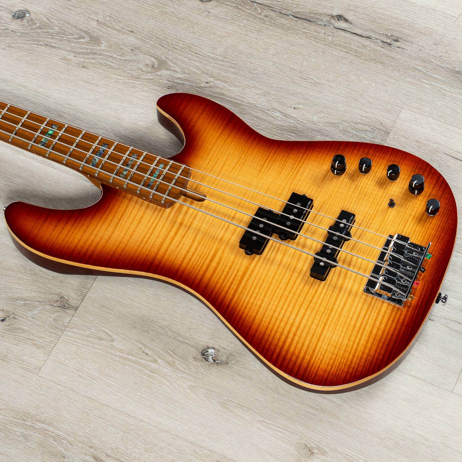 Sire Marcus Miller P10 4-String Bass Guitar, Roasted Maple Fretboard, Tobacco Sunburst
