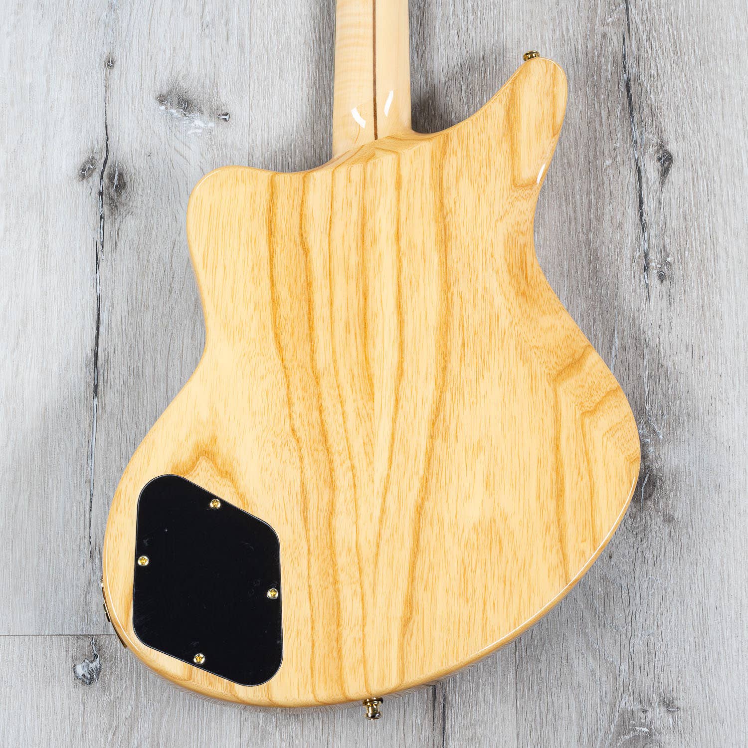 D'Angelico Deluxe Bedford Solidbody Electric Guitar, Hard Case - Natural Swamp Ash with P-90s