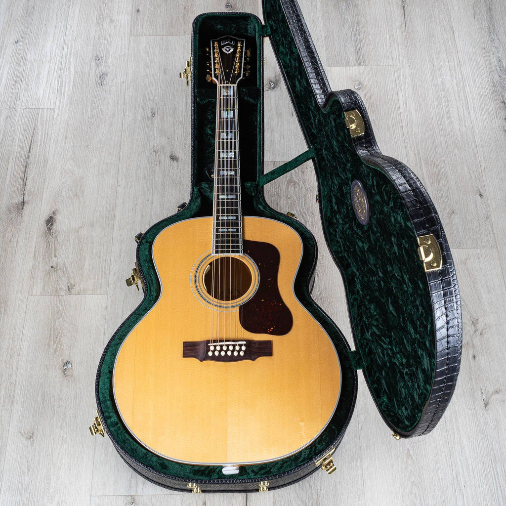 Guild F-512E Flame Maple Jumbo 12-String Acoustic Electric Guitar, Natural (B-STOCK)