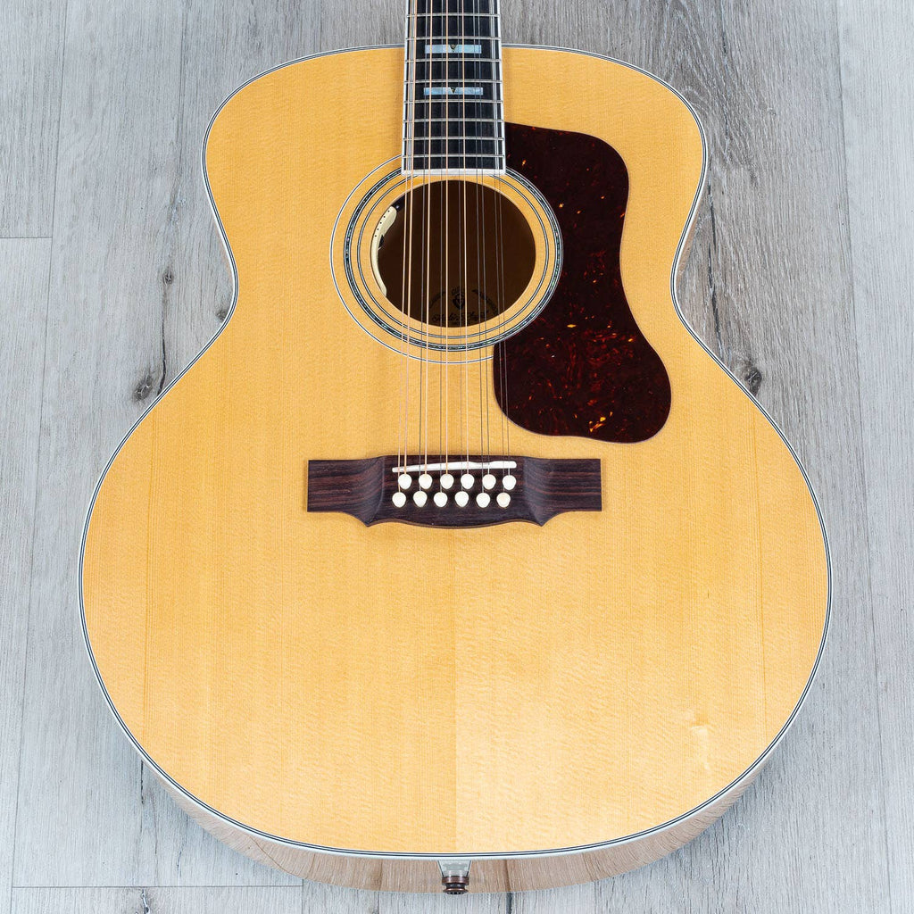 Guild F-512E Flame Maple Jumbo 12-String Acoustic Electric Guitar, Natural (B-STOCK)