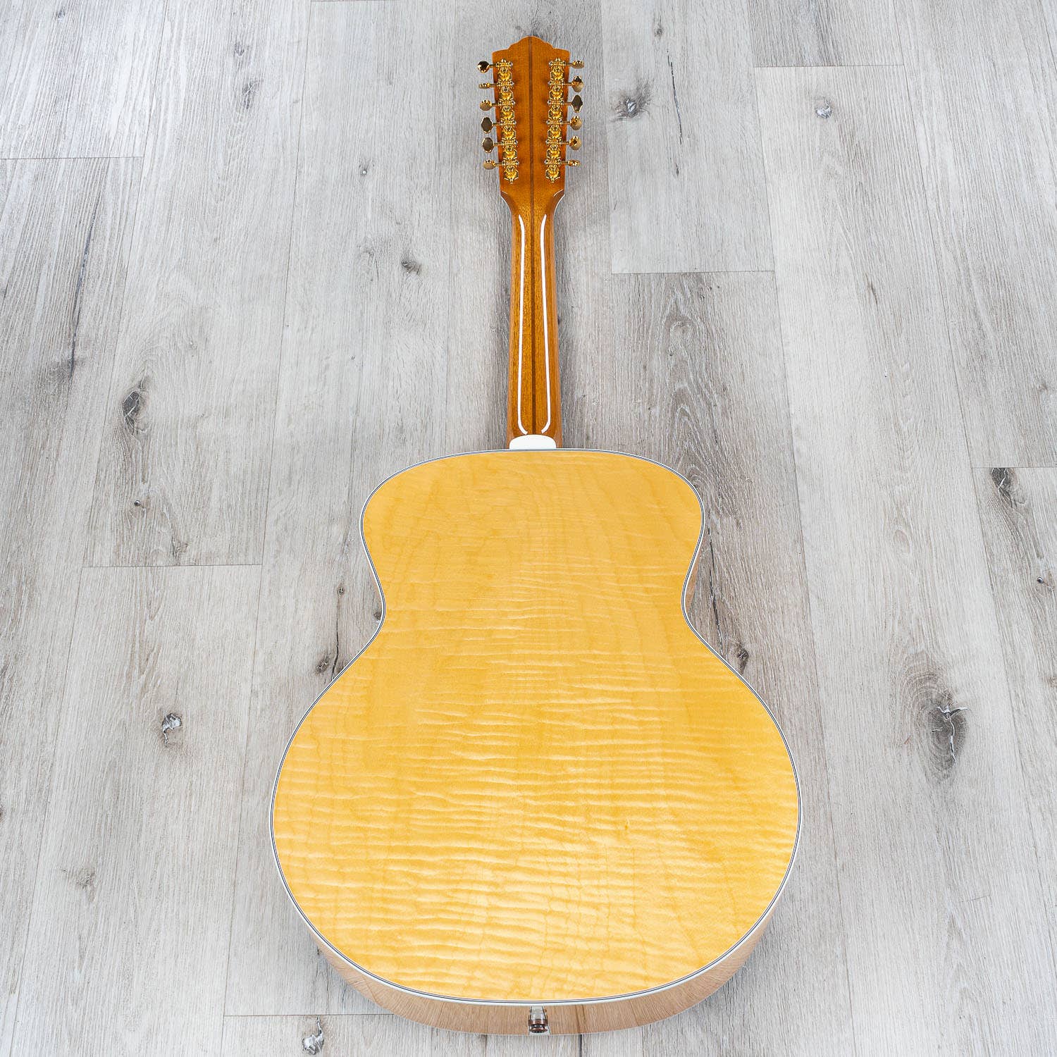 Guild F-512E Flame Maple Jumbo 12-String Acoustic Electric Guitar, Natural (B-STOCK)