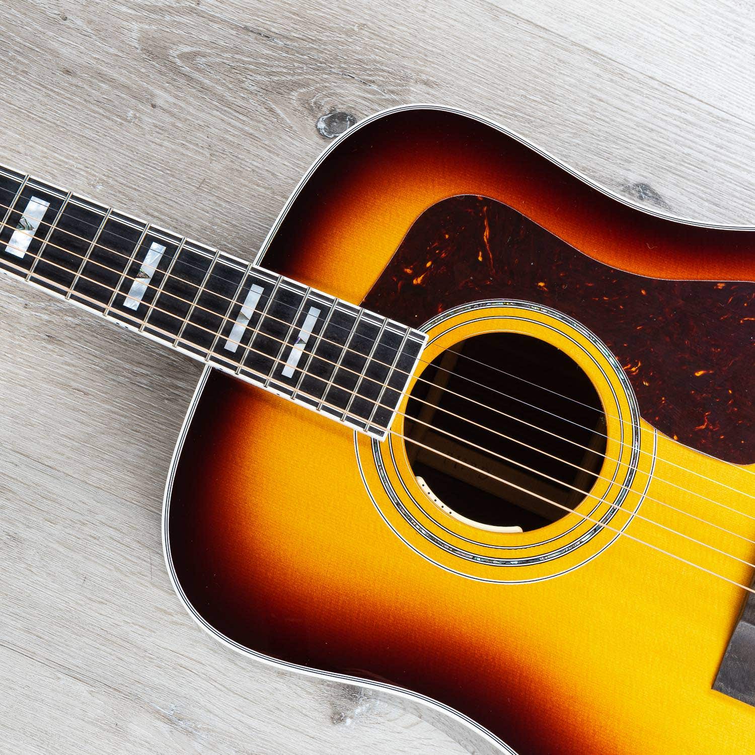 Guild D-55E Dreadnought Acoustic-Electric Guitar, Antique Sunburst, LR Baggs Pickup (B-STOCK)