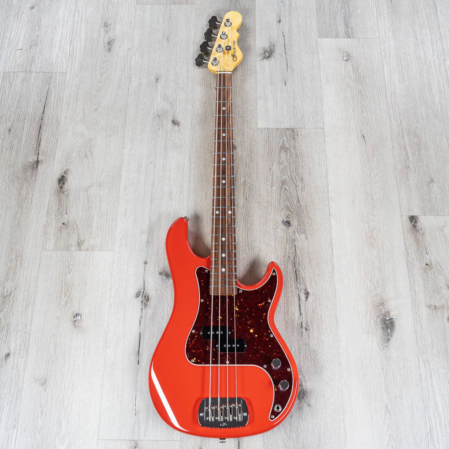 G&L Guitars Fullerton Deluxe LB100 Bass Guitar, Caribbean Rosewood Fingerboard, Fullerton Red