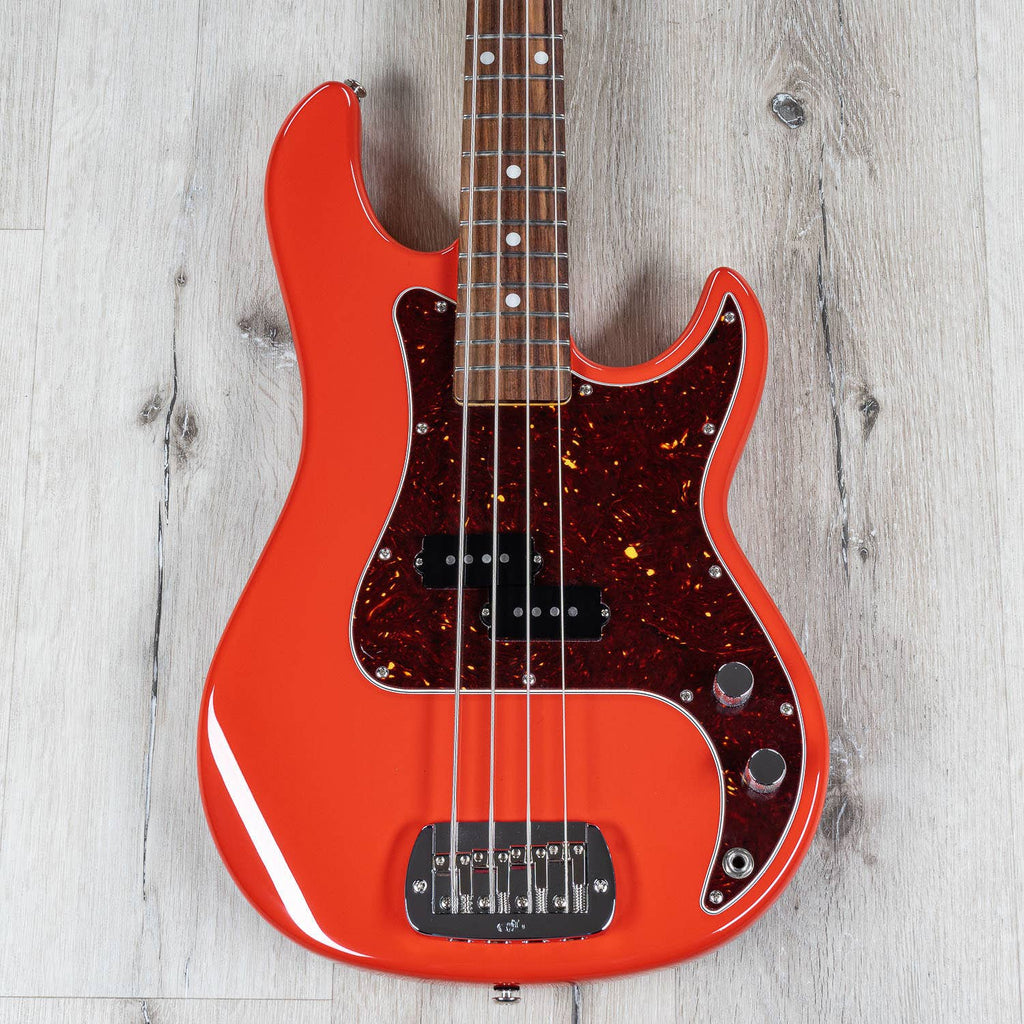 G&L Guitars Fullerton Deluxe LB100 Bass Guitar, Caribbean Rosewood Fingerboard, Fullerton Red