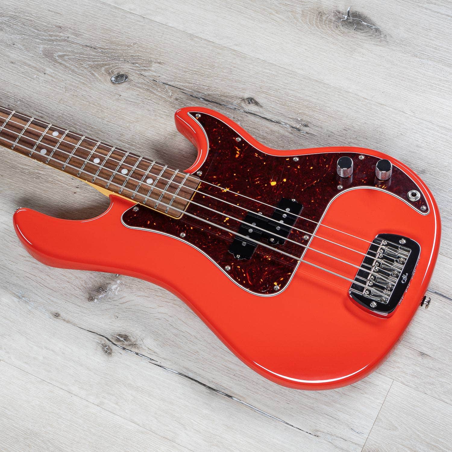 G&L Guitars Fullerton Deluxe LB100 Bass Guitar, Caribbean Rosewood Fingerboard, Fullerton Red
