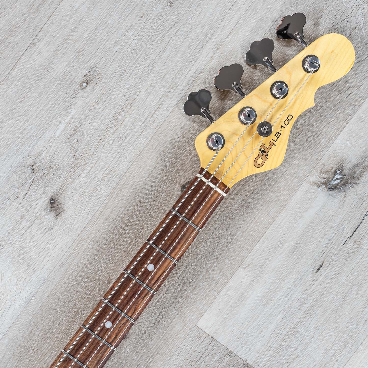 G&L Guitars Fullerton Deluxe LB100 Bass Guitar, Caribbean Rosewood Fingerboard, Fullerton Red