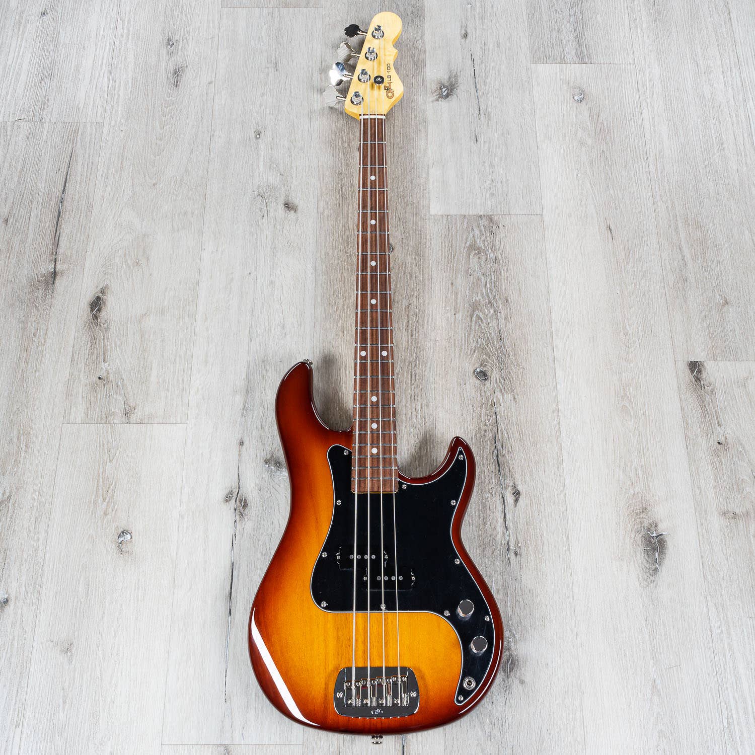 G&L Guitars Fullerton Deluxe LB100 Bass Guitar, Caribbean Rosewood Fingerboard, Old School Tobacco Burst