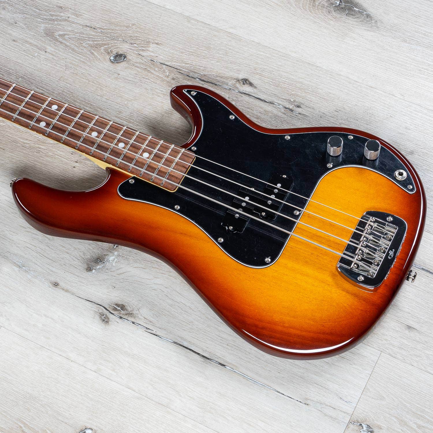 G&L Guitars Fullerton Deluxe LB100 Bass Guitar, Caribbean Rosewood Fingerboard, Old School Tobacco Burst