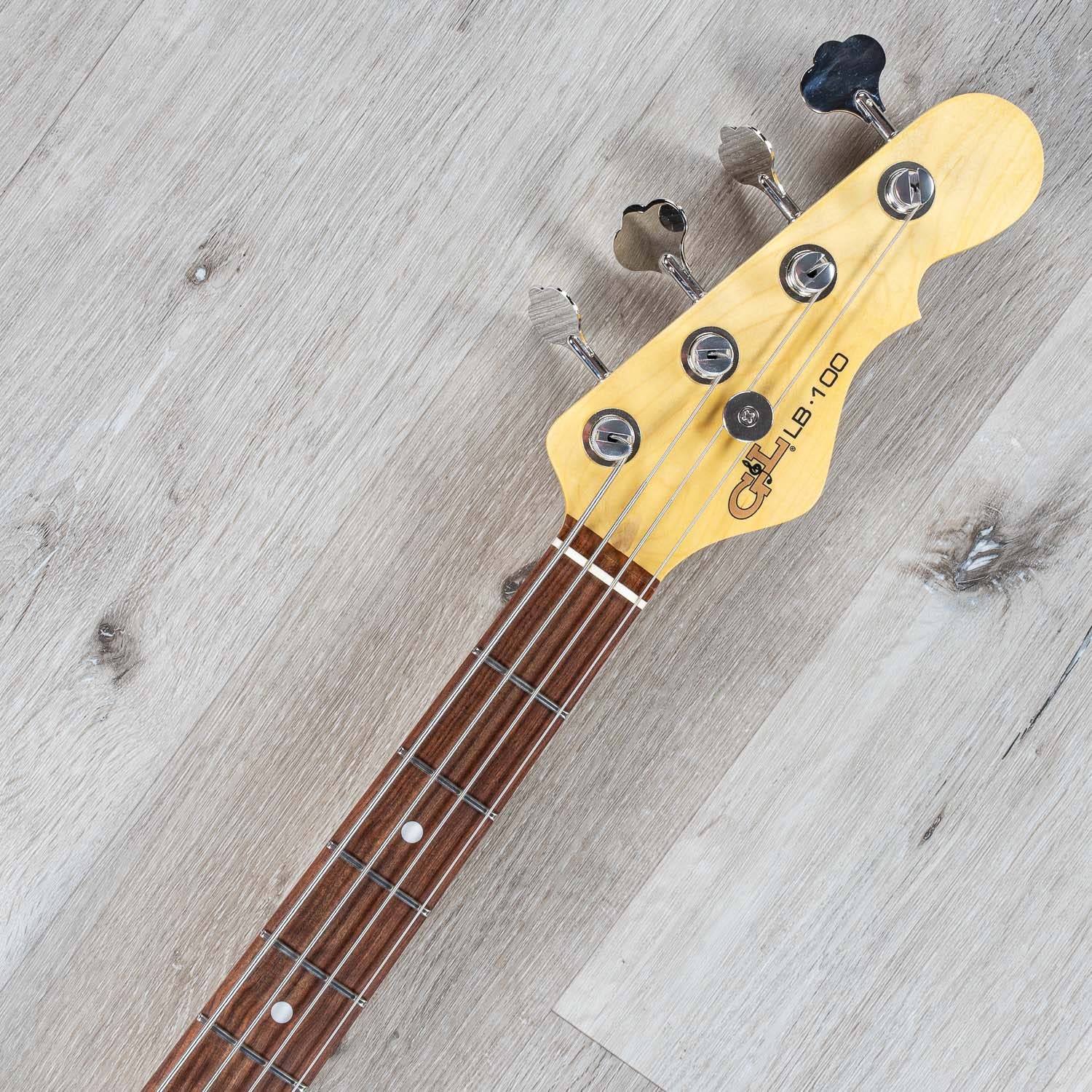 G&L Guitars Fullerton Deluxe LB100 Bass Guitar, Caribbean Rosewood Fingerboard, Old School Tobacco Burst