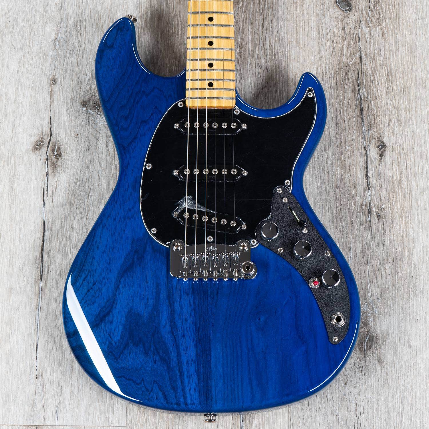 G&L CLF Research Skyhawk Electric Guitar, Maple Fingerboard, Hard Case - Clear Blue