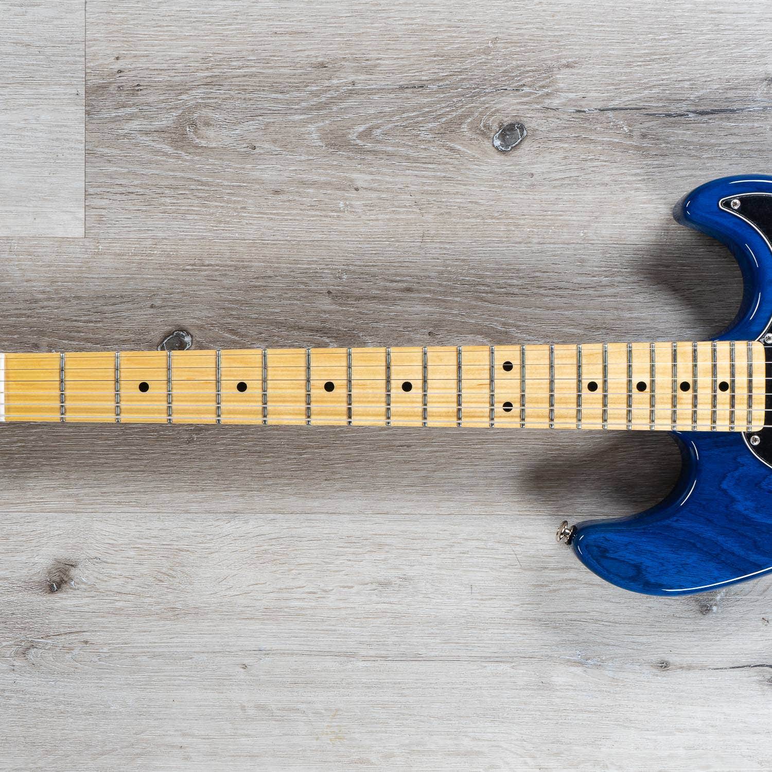 G&L CLF Research Skyhawk Electric Guitar, Maple Fingerboard, Hard Case - Clear Blue