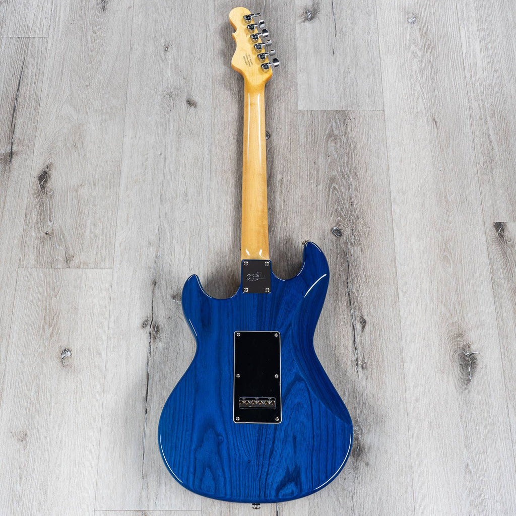 G&L CLF Research Skyhawk Electric Guitar, Maple Fingerboard, Hard Case - Clear Blue